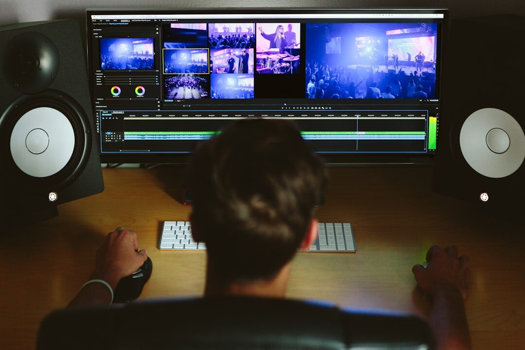 video editor working on timeline