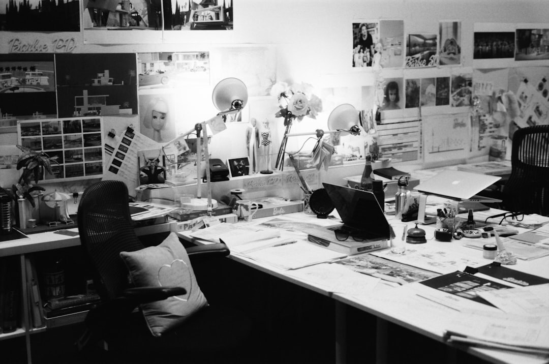 Modern creative studio office with editing stations